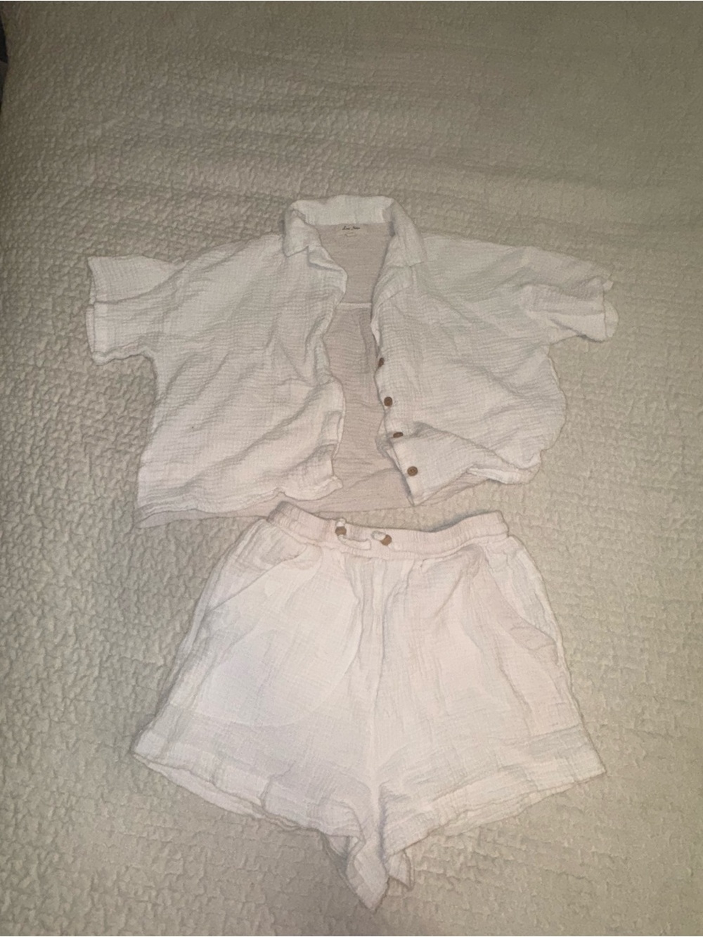 Love Notes White Gauze High-Waist Shorts